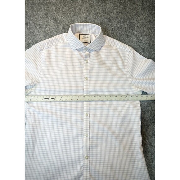 Charles Tyrwhitt Mens Dress Shirt Size L Purple Check Cotton Slim Office Wear - Picture 5 of 8